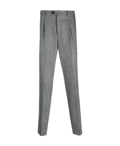 BRUNELLO CUCINELLI PRESSED-CREASE VIRGIN WOOL TROUSERS