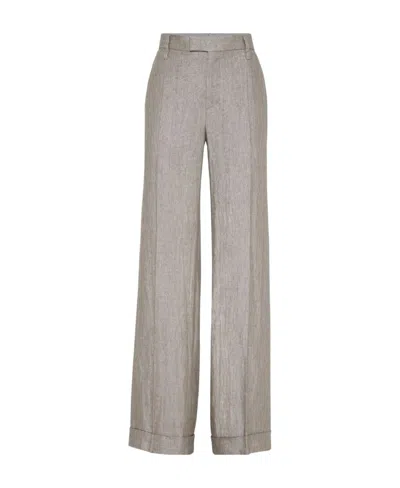 BRUNELLO CUCINELLI BRUNELLO CUCINELLI LUREX WIDE-LEG TROUSERS