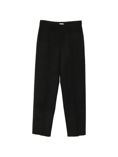 Brunello Cucinelli Pressed-crease Straight-leg Trousers In Black