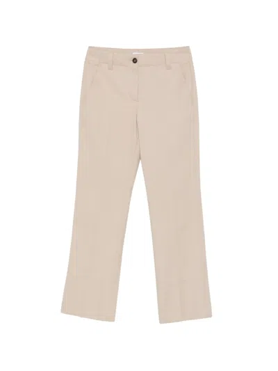 Brunello Cucinelli Pressed-crease Straight-leg Trousers In Neutral