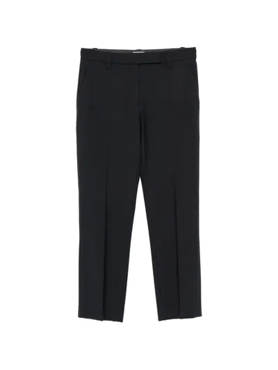 Brunello Cucinelli Wool Tailored Trousers High Waist Slim Fit In Blue