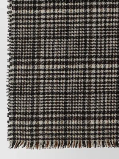 Brunello Cucinelli Prince Of Wales Cashmere Scarf In Multi