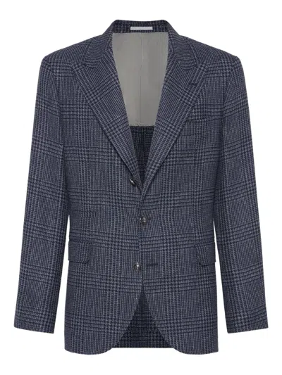 BRUNELLO CUCINELLI PRINCE OF WALES CHECK BLAZER