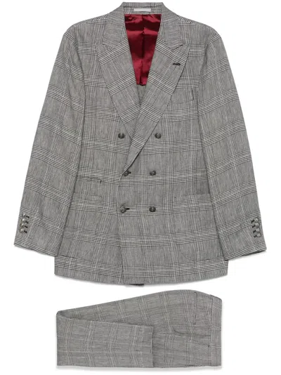 BRUNELLO CUCINELLI PRINCE OF WALES-CHECK SUIT