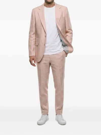 Brunello Cucinelli Prince Of Wales Check Suit In Pink
