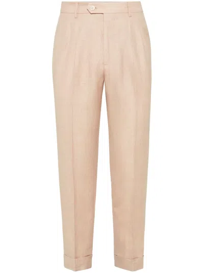 Brunello Cucinelli Prince Of Wales-check Trousers In Neutrals