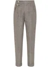 Brunello Cucinelli Prince Of Wales-checked Trousers In Brown