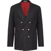 Brunello Cucinelli Prince Of Wales Deconstructed Blazer In Gray