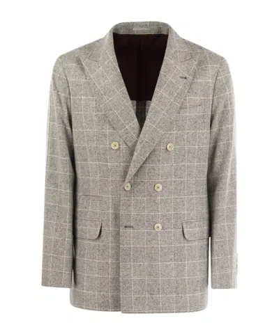 BRUNELLO CUCINELLI BRUNELLO CUCINELLI PRINCE OF WALES DECONSTRUCTED BLAZER