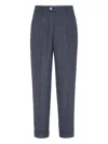Brunello Cucinelli Prince Of Wales Double-pleated Check Trousers In Blue