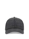 Brunello Cucinelli Women Prince Of Wales Fabric Baseball Hat With Shiny Band In Black