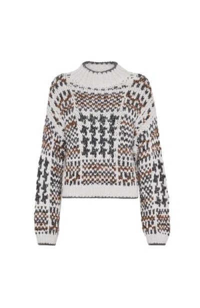 BRUNELLO CUCINELLI BRUNELLO CUCINELLI PRINCE OF WALES OPERA SWEATER