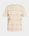 Brunello Cucinelli Prince Of Wales Paillette Cotton Jersey T-shirt In Brown