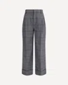 Brunello Cucinelli Grey Prince Of Wales Sartorial Crop Trousers In Gray