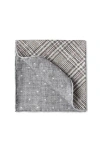 Brunello Cucinelli Prince Of Wales Pocket Square In Gray