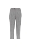 Brunello Cucinelli Straight-leg Wool Trousers In Gray