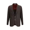 Brunello Cucinelli Prince Of Wales Wool Blazer In Brown