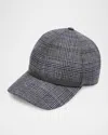 Brunello Cucinelli Prince Of Whales Wool Baseball Cap With Monili Trim In Blue