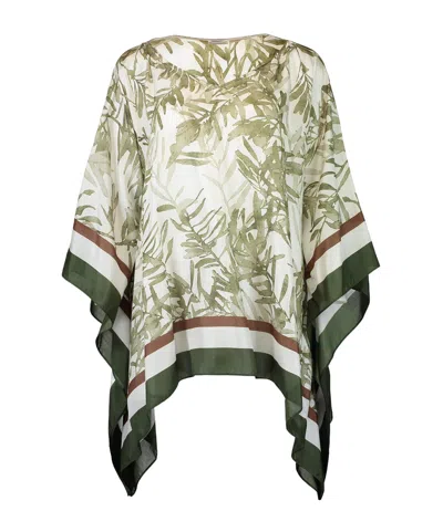BRUNELLO CUCINELLI BRUNELLO CUCINELLI ALLOVER PRINTED V-NECK BLOUSE