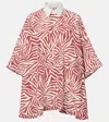 Brunello Cucinelli Printed Cotton And Silk Shirt In Panama/rosso