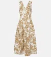 Brunello Cucinelli Printed Cotton Maxi Dress In Beige