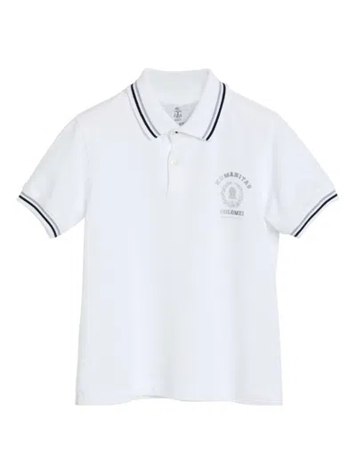 Brunello Cucinelli Kids' Cotton Piqué Polo Shirt (4-12+ Years) In White