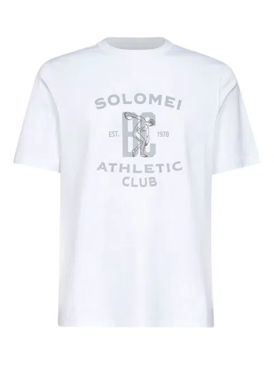 Brunello Cucinelli Printed Cotton T-shirt In White