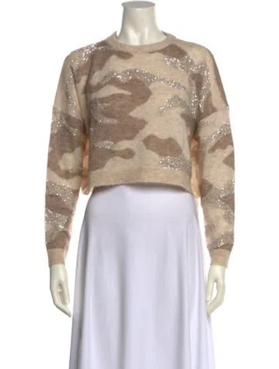 Pre-owned Brunello Cucinelli Printed Crew Neck Sweater In Neutral