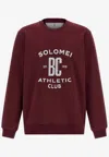 Brunello Cucinelli Men Cotton Sweatshirt With Print On The Front In Burgundy