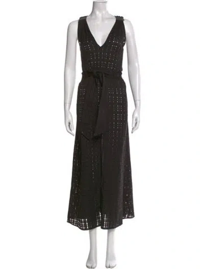 Pre-owned Brunello Cucinelli Printed Long Dress In Black