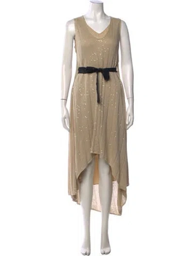 Pre-owned Brunello Cucinelli Printed Long Dress In Neutral