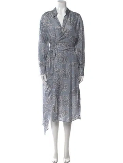 Pre-owned Brunello Cucinelli Printed Midi Length Dress In Gray