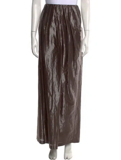 Pre-owned Brunello Cucinelli Printed Midi Length Skirt W/ Tags In Brown