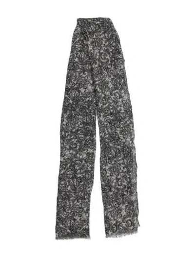 Pre-owned Brunello Cucinelli Printed Scarf In Grey