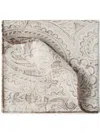 Brunello Cucinelli Printed Silk Pocket Square In 中性色
