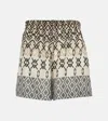 Brunello Cucinelli Geometric-pattern Silk Shorts In Multicoloured