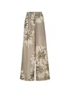 Brunello Cucinelli Elegant Silk Trousers With Stamped Floral Design In Neutral