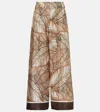 Brunello Cucinelli Printed Silk Wide-leg Pants In Multi