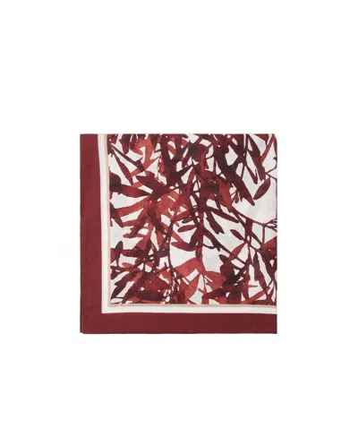 BRUNELLO CUCINELLI BRUNELLO CUCINELLI FLORAL-PRINTED STRIPED EDGE SCARF