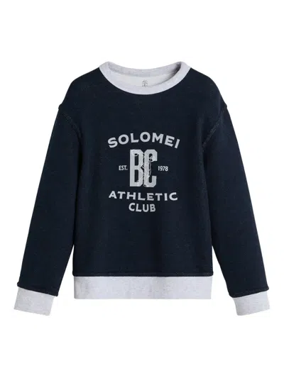 Brunello Cucinelli Kids' Printed Sweatshirt In Green