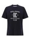 Brunello Cucinelli Blue Jersey Printed Crewneck T-shirt In Blue