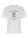 Brunello Cucinelli Crew Neck Graphic Print Short Sleeves T-shirt In Neutral