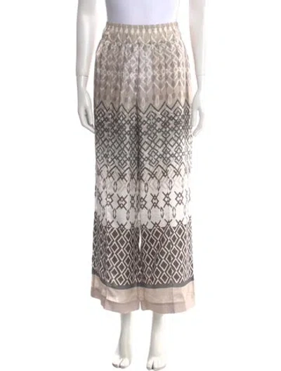 Pre-owned Brunello Cucinelli Printed Wide Leg Pants W/ Tags In Neutral