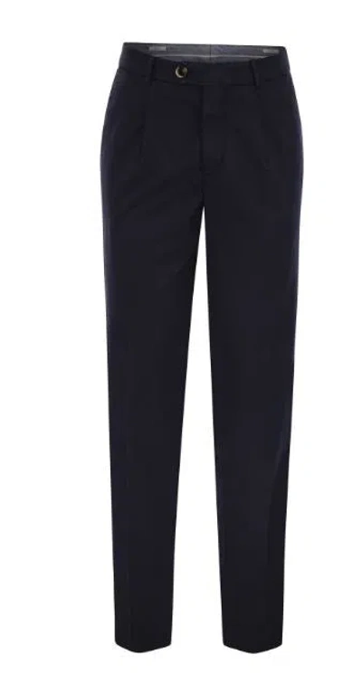 Brunello Cucinelli Prune Tapered Stretch Cotton Trousers In Black
