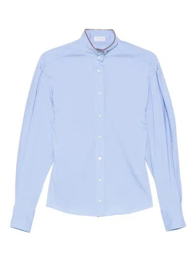 BRUNELLO CUCINELLI BRUNELLO CUCINELLI PUFFED SLEEVE BLOUSE