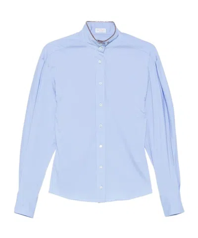 BRUNELLO CUCINELLI PUFFED-SLEEVE SHIRT