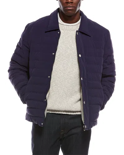 Brunello Cucinelli Puffer Down Jacket In Blue
