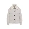 Brunello Cucinelli Shearling-collar Down Jacket In White