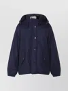 Brunello Cucinelli Puffer Jackets With Hood And Pockets In Blue