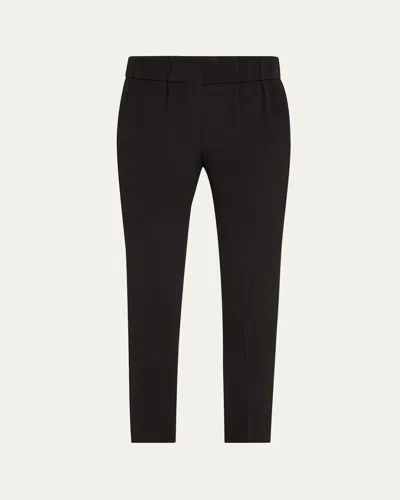 Brunello Cucinelli Pull-on Silk Crepe Pants In Black